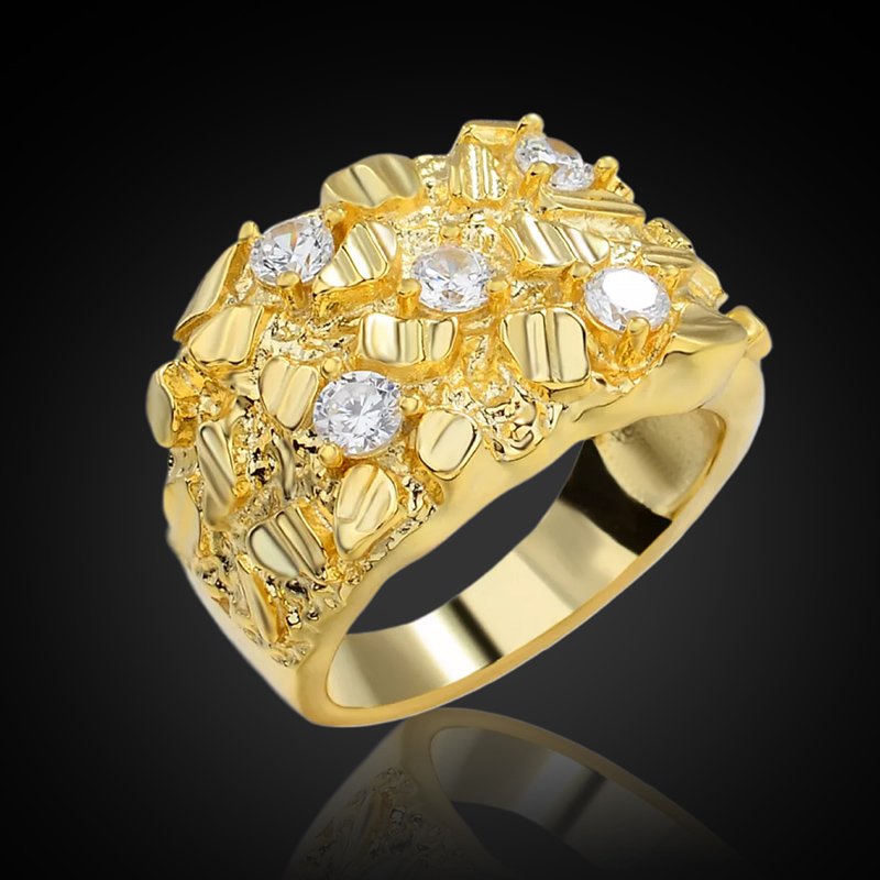 Iced Nugget Ring in Gold