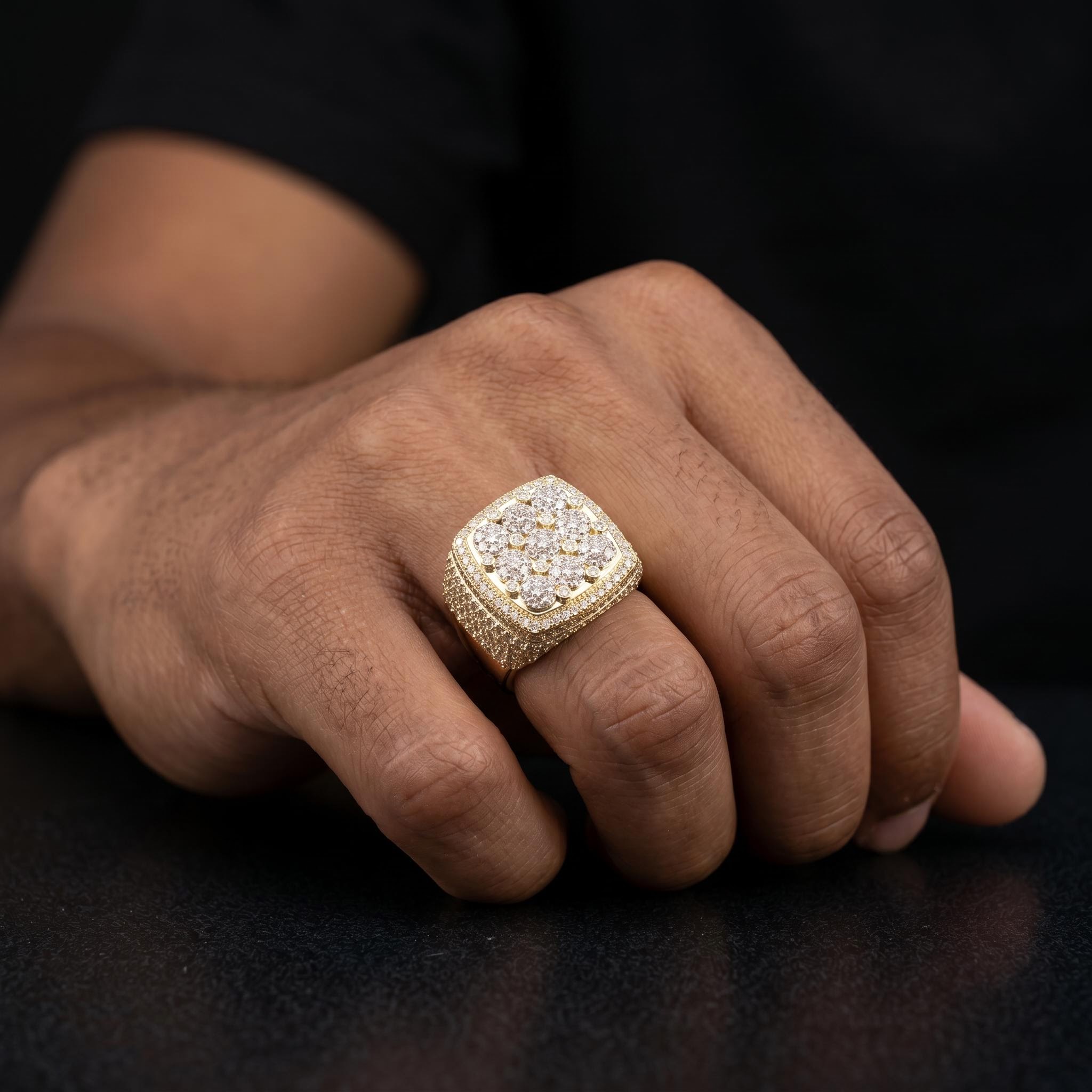 Round Cut Iced Out Ring