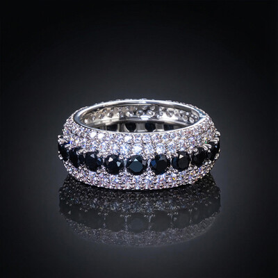 Iced Black & White Stones Ring for Men