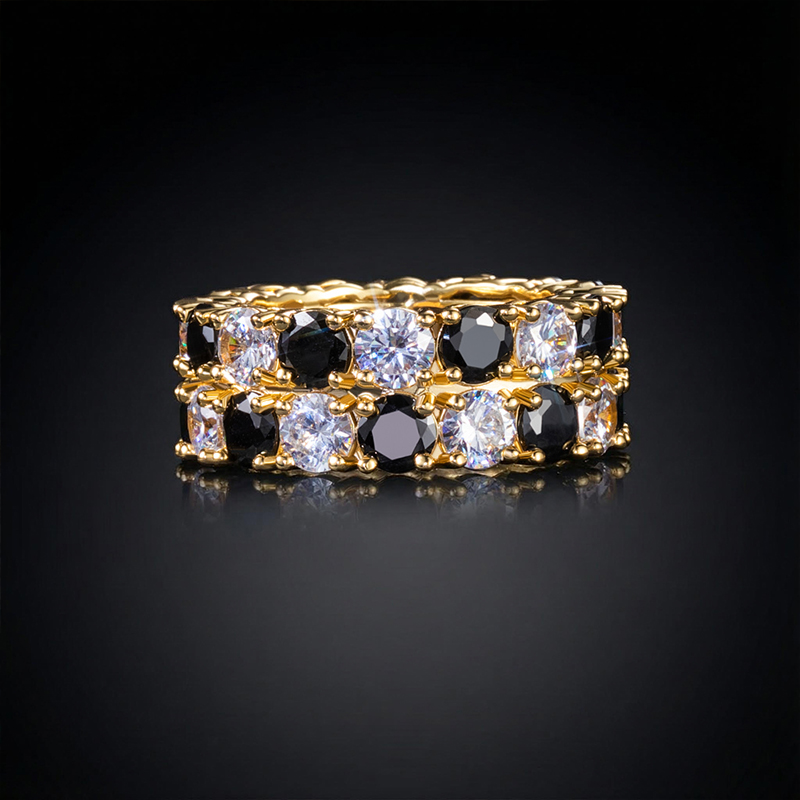 Iced Out Band Ring in Gold