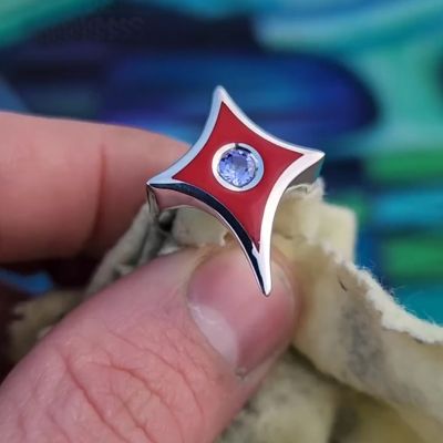 Iced 4 Point Star Ring