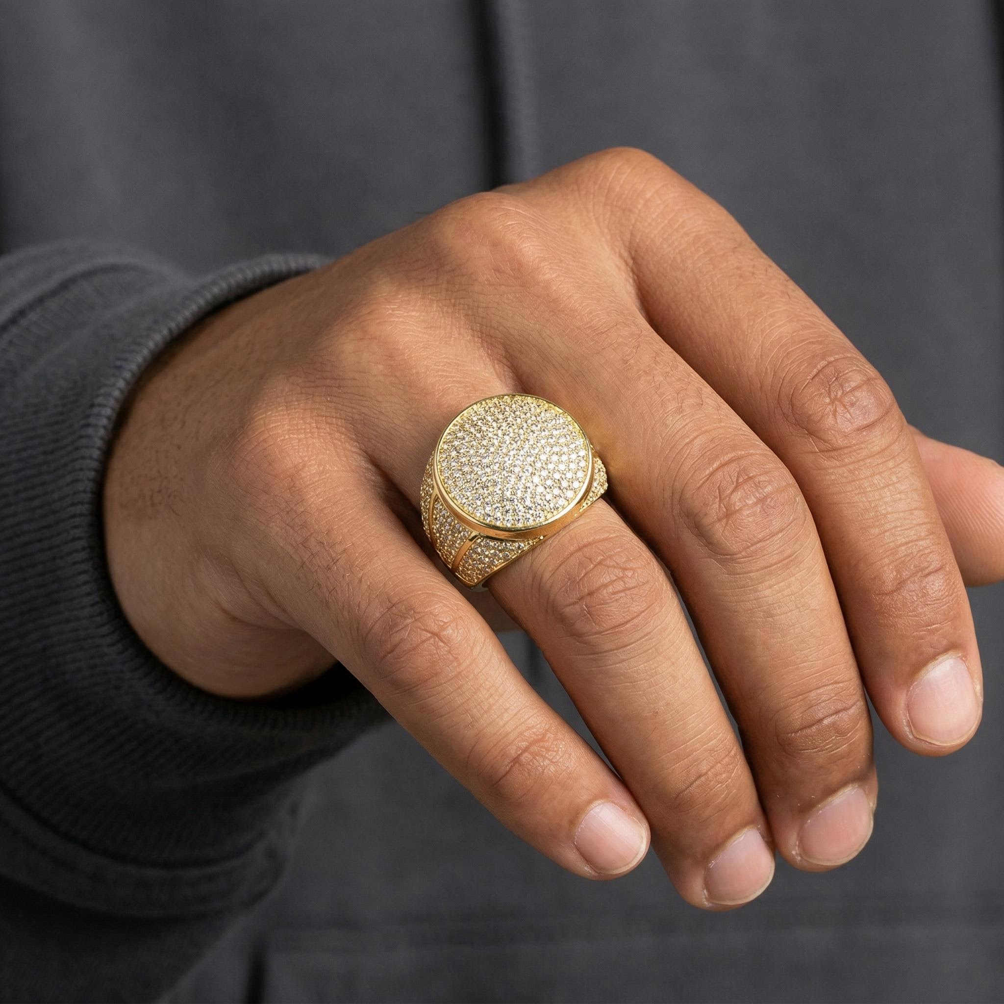 Iced Round Side Ring