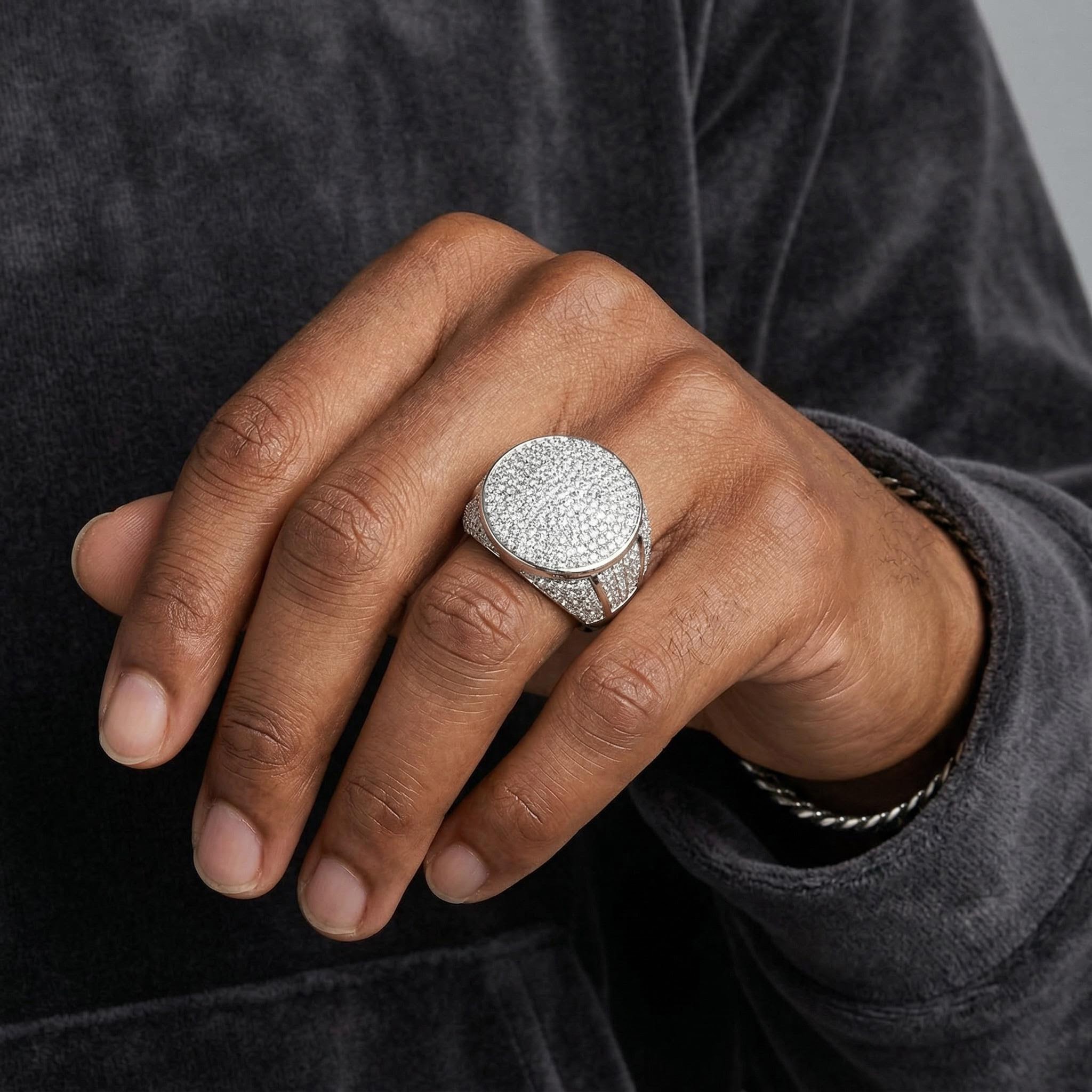 Iced Round Side Ring