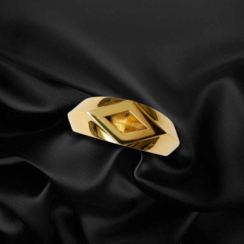 Geometric Rhombus Shape Pattern Ring