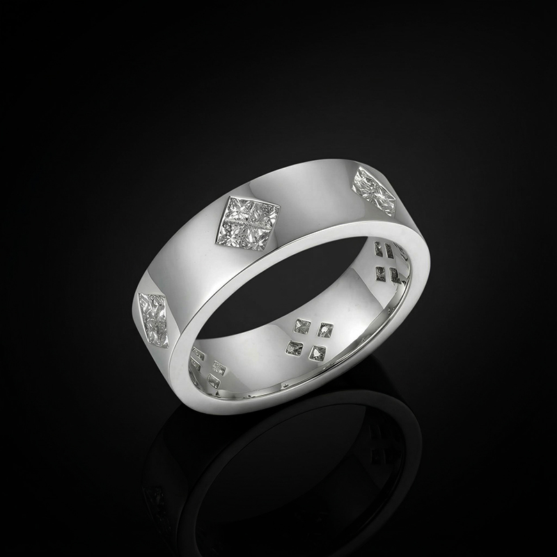 1.92 CTW White Diamond Wedding Band Ring for Men