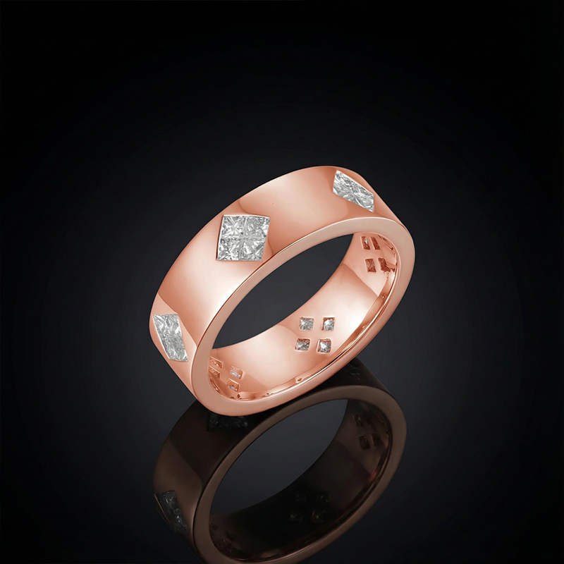 1.92 CTW White Diamond Wedding Band Ring for Men