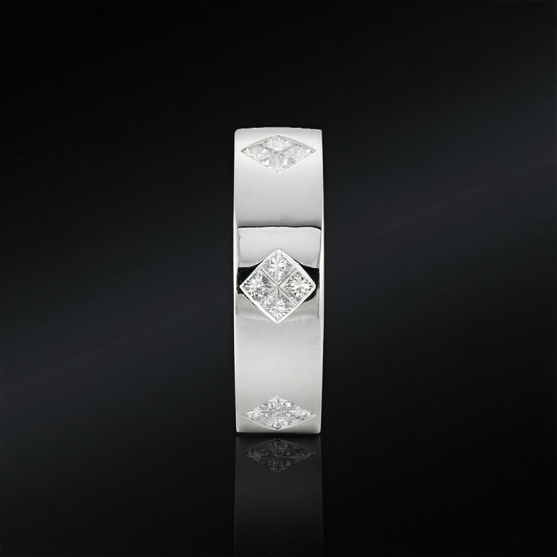 1.92 CTW White Diamond Wedding Band Ring for Men