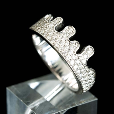 Iced Water Drop Crown Ring
