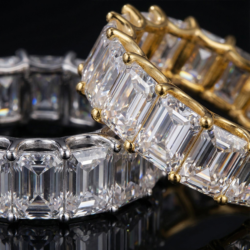 Iced Out Princess Cut Band Ring