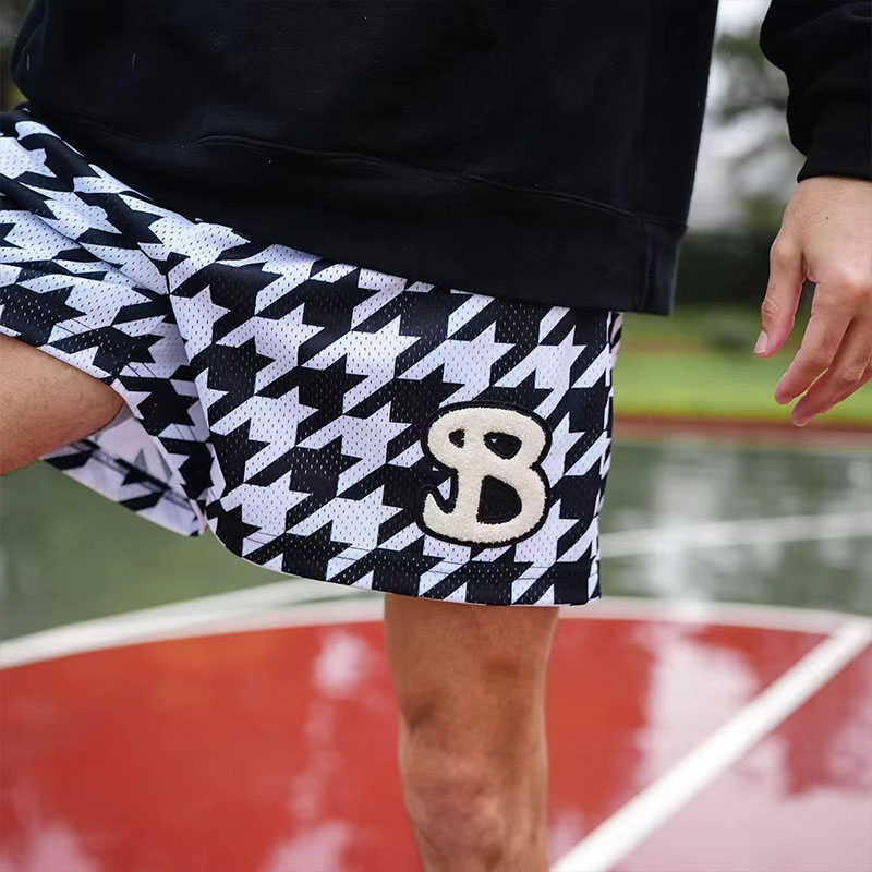 Mesh Quick Dry Plaid Basketball Shorts