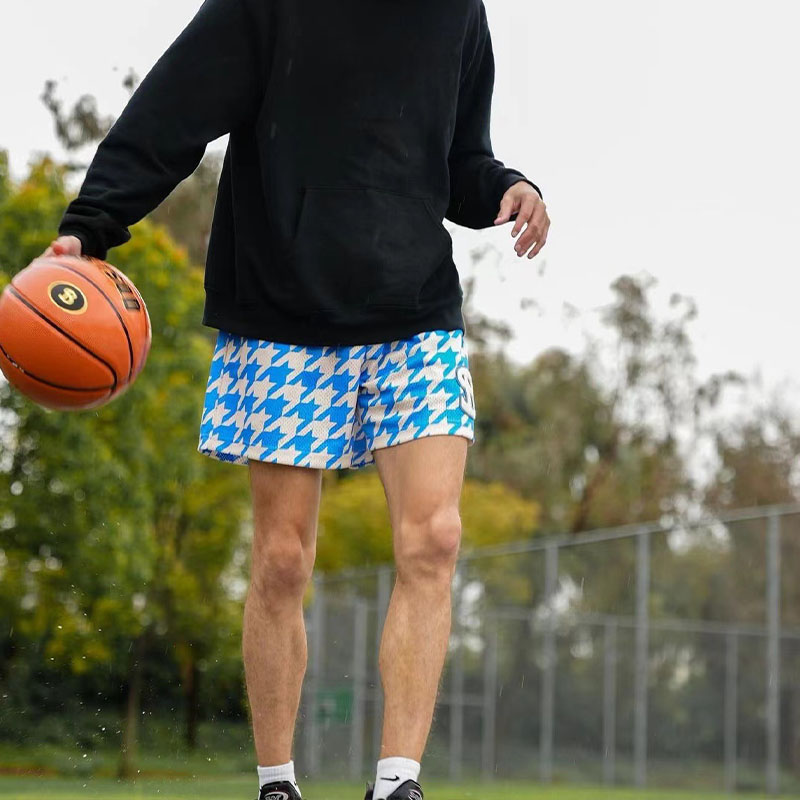 Mesh Quick Dry Plaid Basketball Shorts