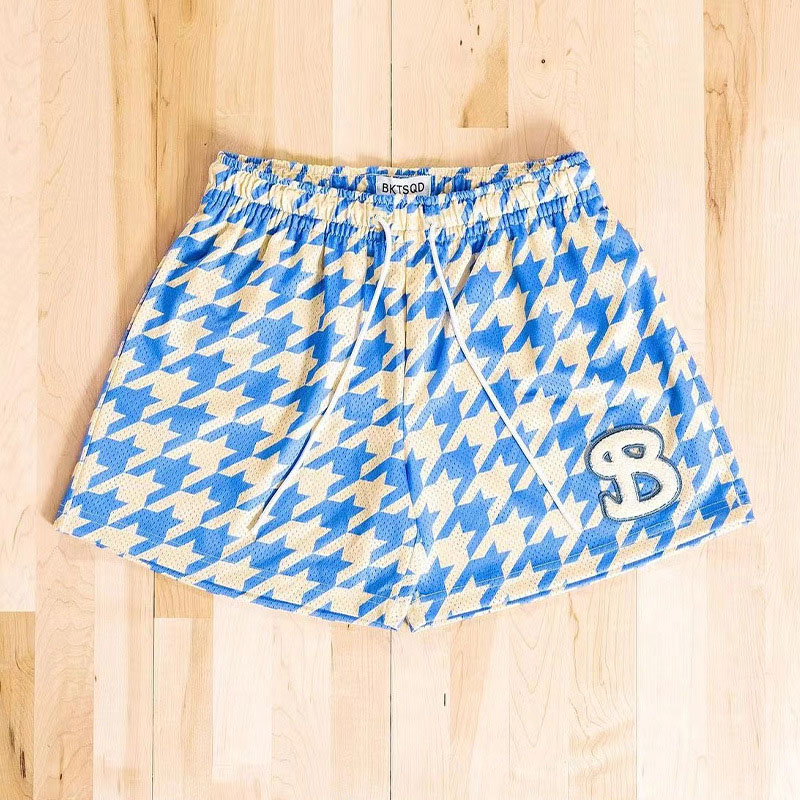 Mesh Quick Dry Plaid Basketball Shorts