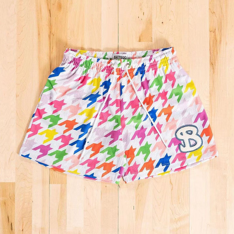 Mesh Quick Dry Plaid Basketball Shorts