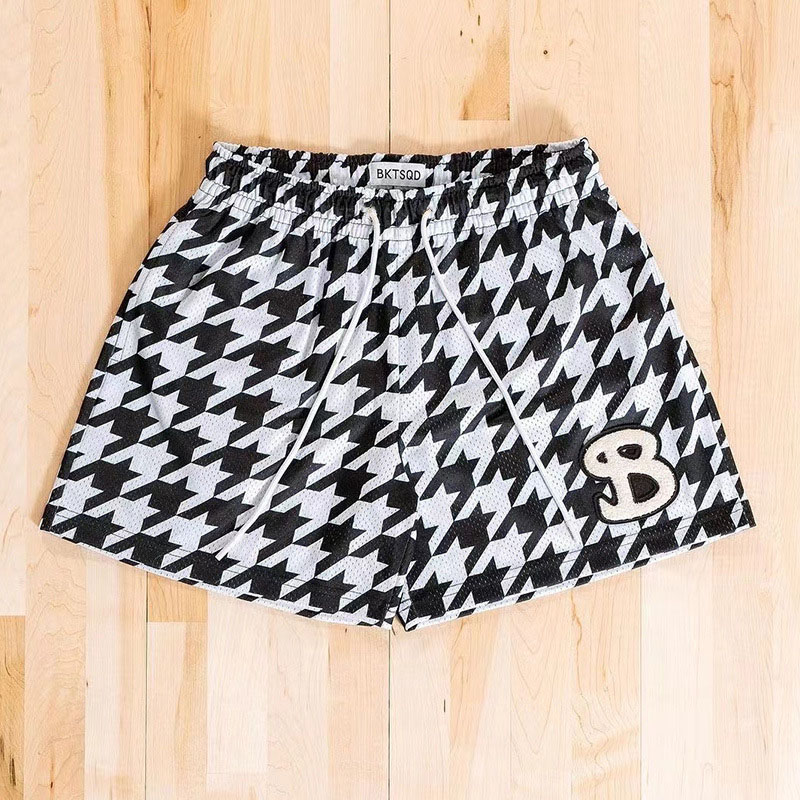 Mesh Quick Dry Plaid Basketball Shorts