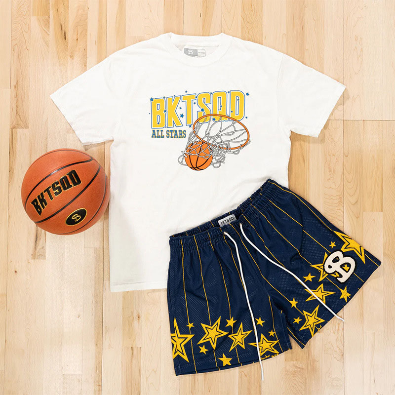 Mesh Quick Dry Stars Basketball Shorts