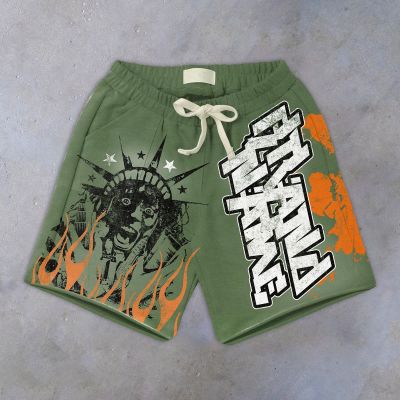 Hip Hop Patterned Sweat Shorts