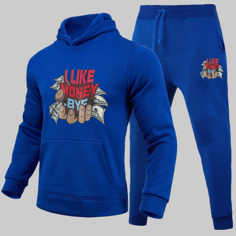 I Like Money Graphic Hoodie Sweatsuit