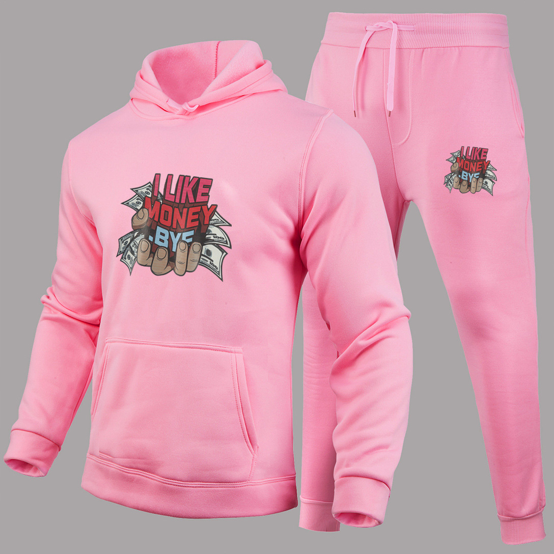 I Like Money Graphic Hoodie Sweatsuit