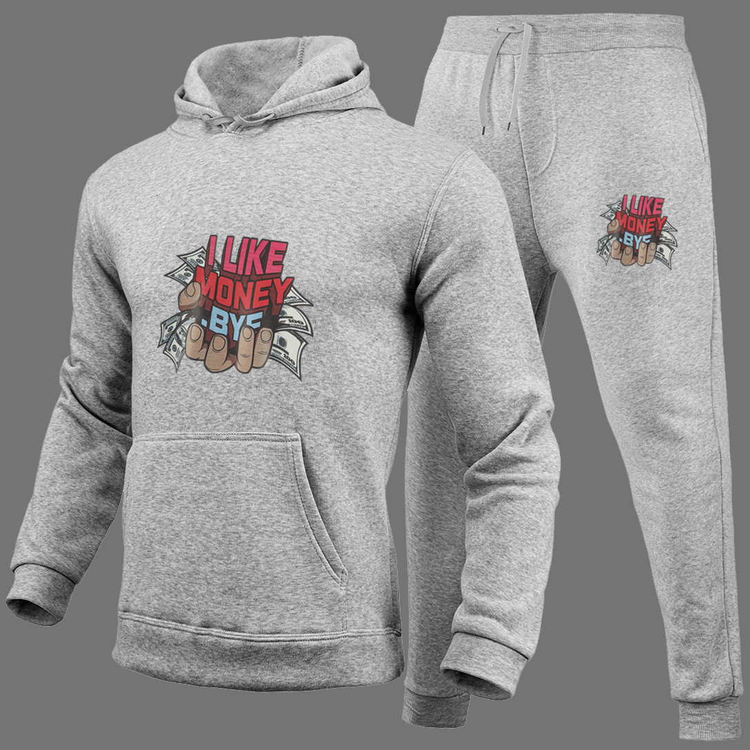 I Like Money Graphic Hoodie Sweatsuit