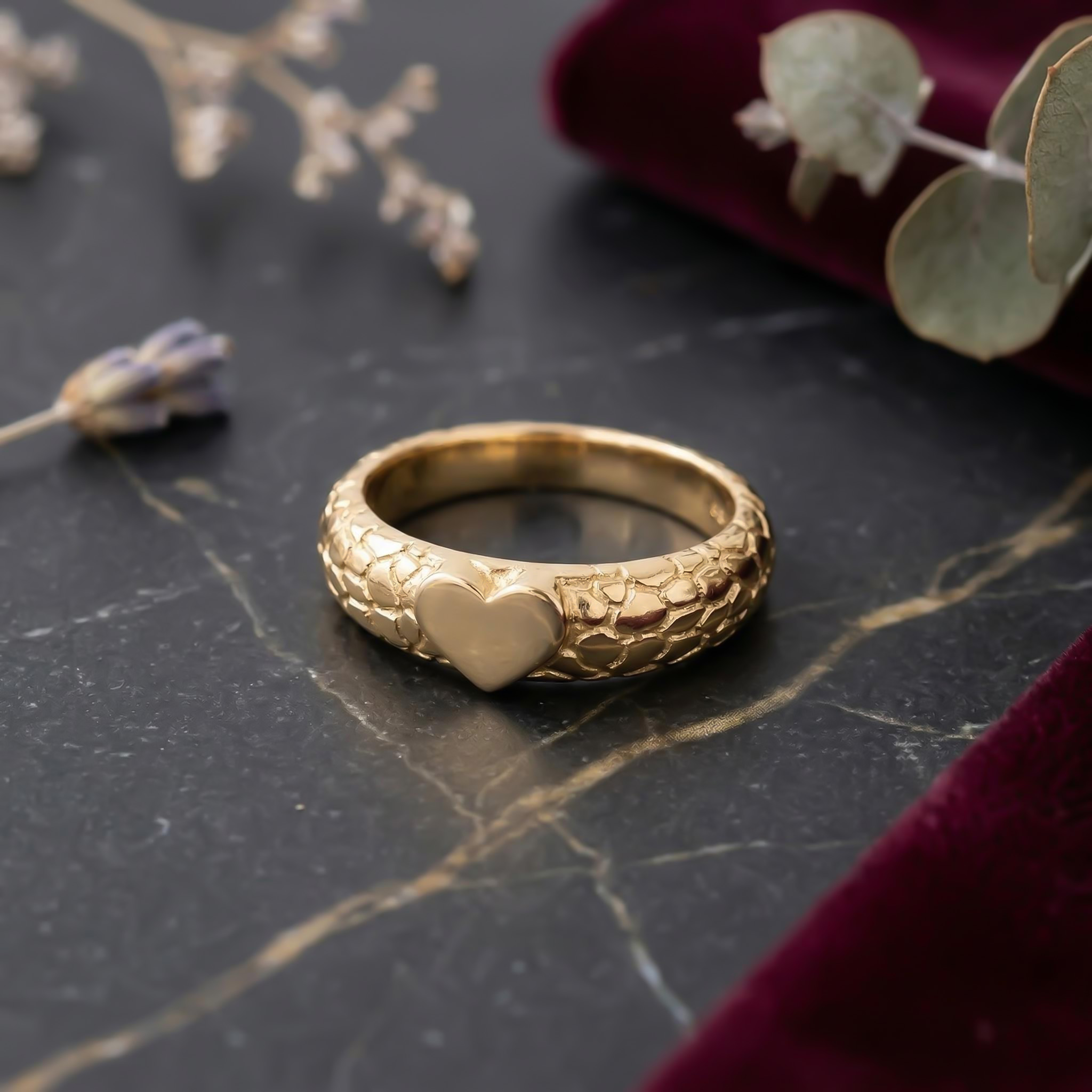 Heart Nugget Ring in Gold Heart Nugget Ring in Gold