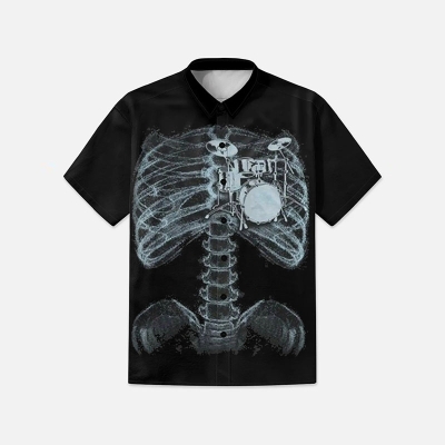Skeleton Drum Set Hawaiian Shirt
