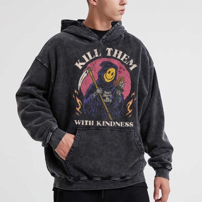 Vintage Kill Them With Kindness Washed Hoodie