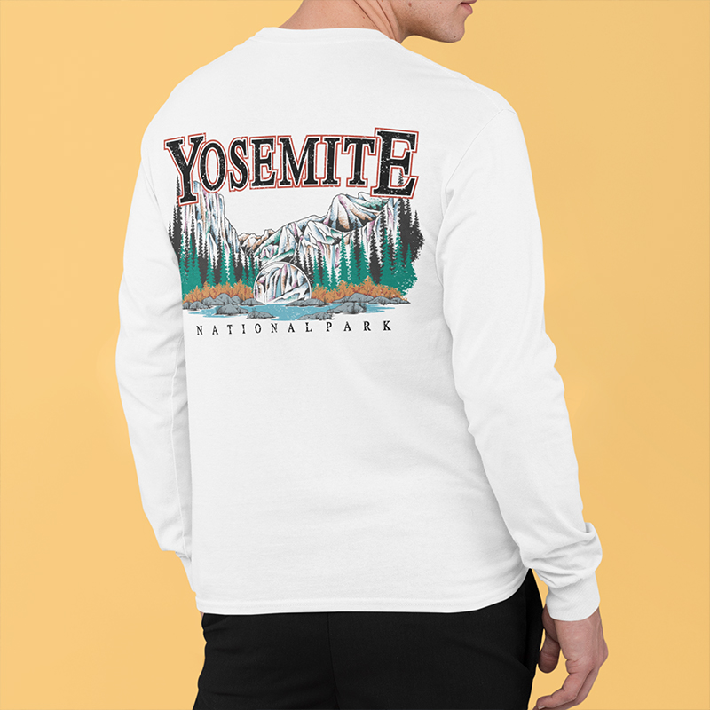 Yosemite National Park Vintage Long Sleeve Cotton Sweatshirt