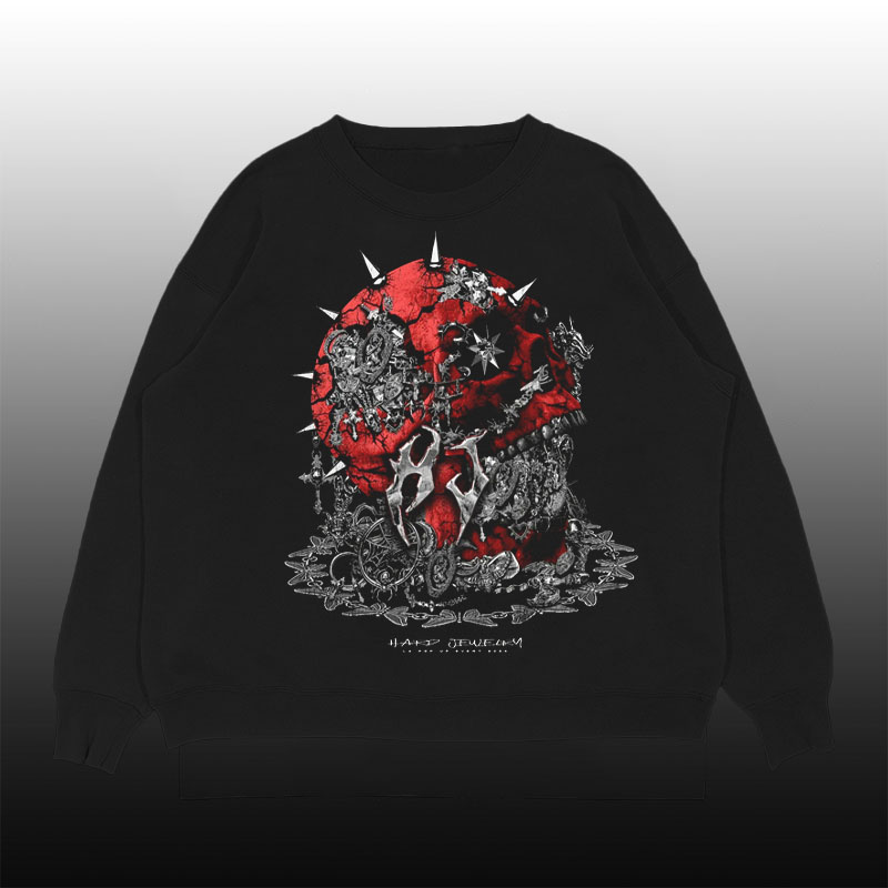 Rock Skull Crew Neck Sweatshirt