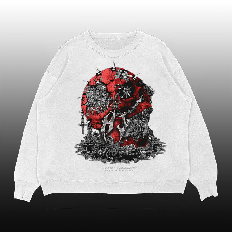 Rock Skull Crew Neck Sweatshirt