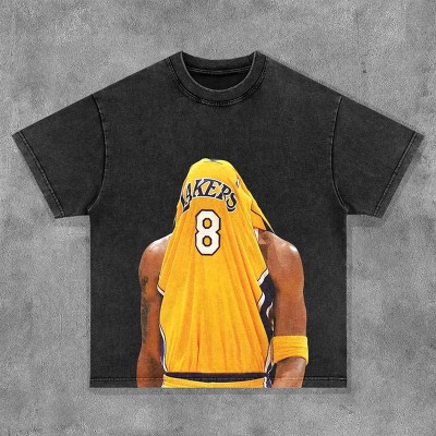 Basketball Star Graphic Washed Cotton T-shirt