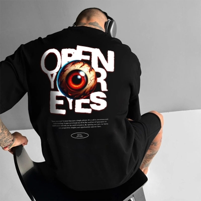 Hip Hop Open Your Eyes Graphic Cotton T-Shirt