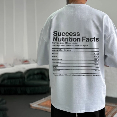 Hip Hop Success Nutrition Facts Graphic Cotton T-Shirt