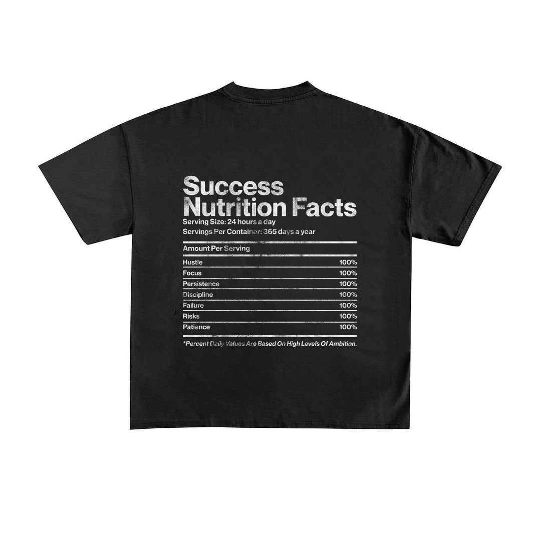 Hip Hop Success Nutrition Facts Graphic Cotton T-Shirt