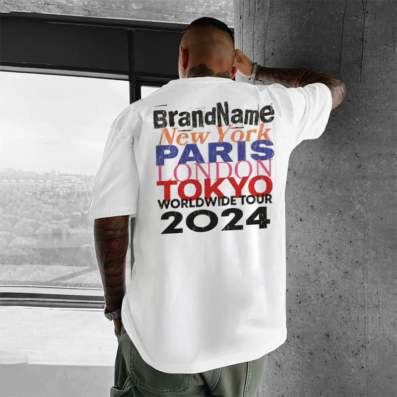 Hip Hop City Name Graphic Cotton T-Shirt