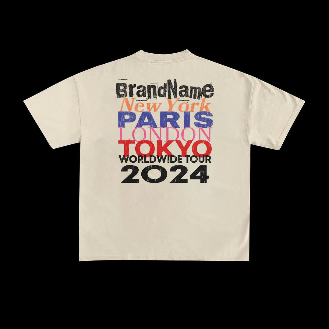 Hip Hop City Name Graphic Cotton T-Shirt