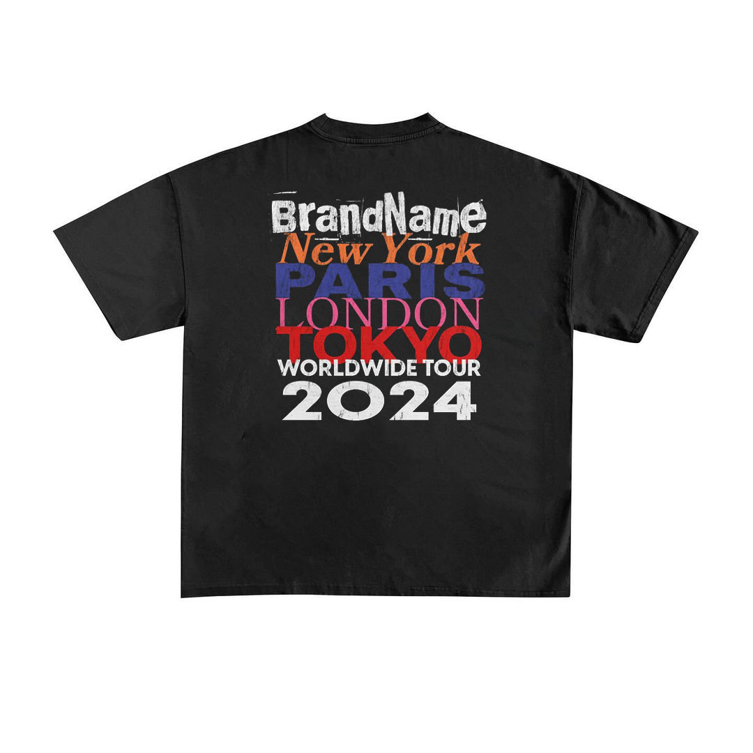 Hip Hop City Name Graphic Cotton T-Shirt