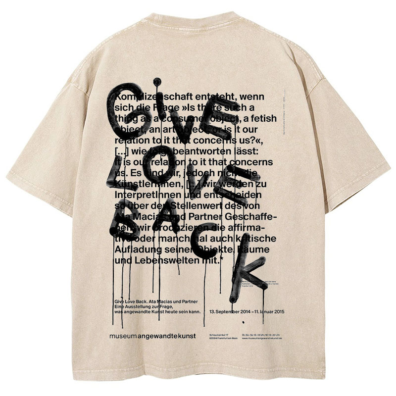 Give Love Back Graphic Washed Cotton T-Shirt