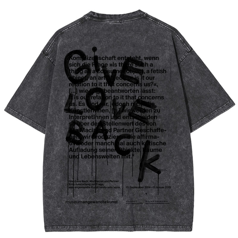 Give Love Back Graphic Washed Cotton T-Shirt