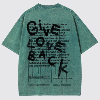 Give Love Back Graphic Washed Cotton T-Shirt