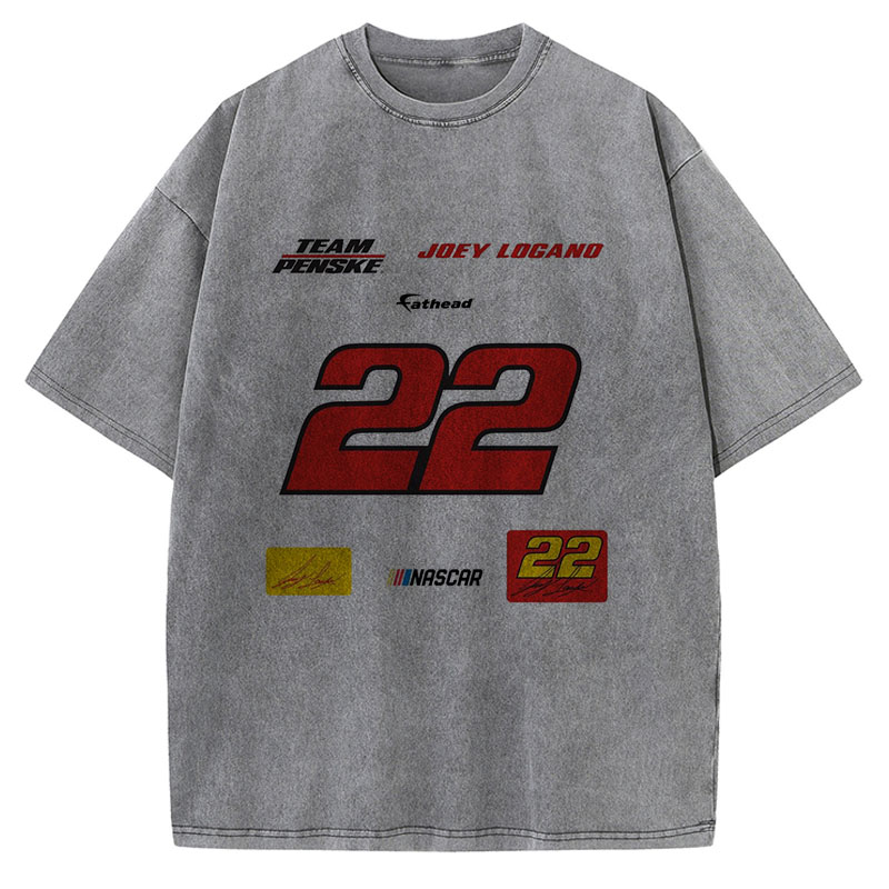 Hip Hop 22 Racing Washed Cotton T-Shirt