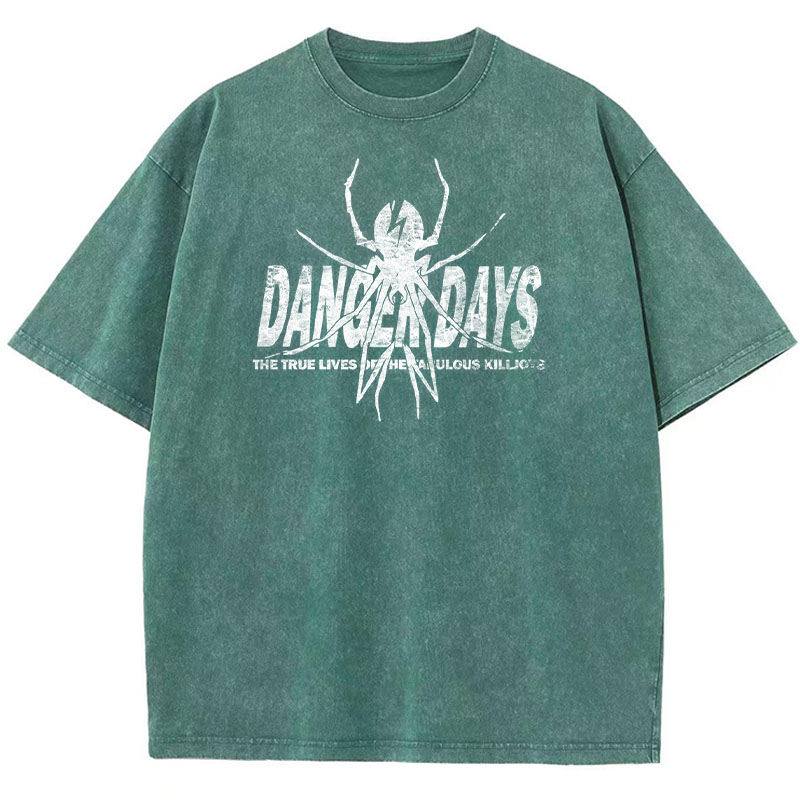 Spider Graphic Washed Cotton T-Shirt