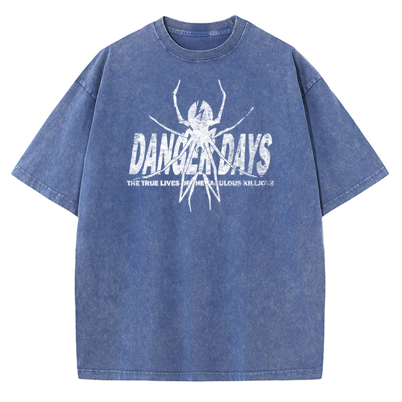 Spider Graphic Washed Cotton T-Shirt