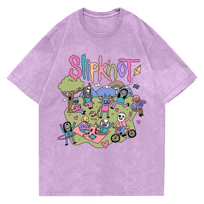 Cartoon Graphic Washed Cotton T-Shirt