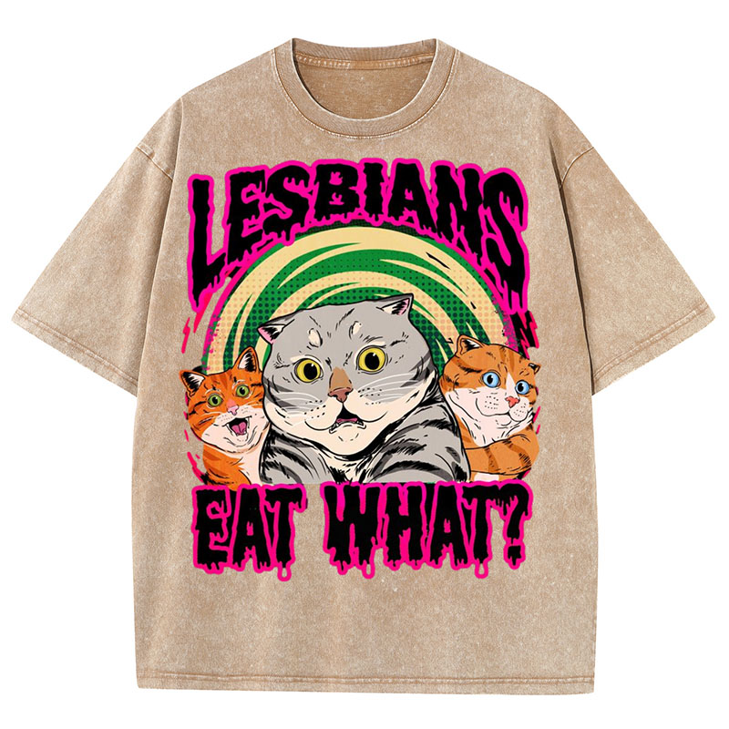 Eat What Printed Vintage Washed T-Shirt