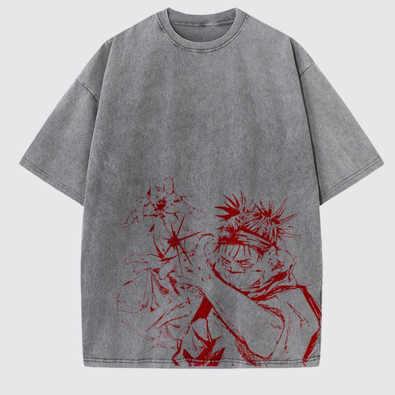 Comic Doodle Washed Cotton T-Shirt