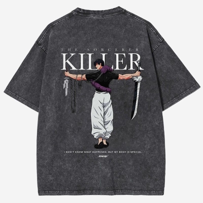 Comic Doodle Washed Cotton T-Shirt