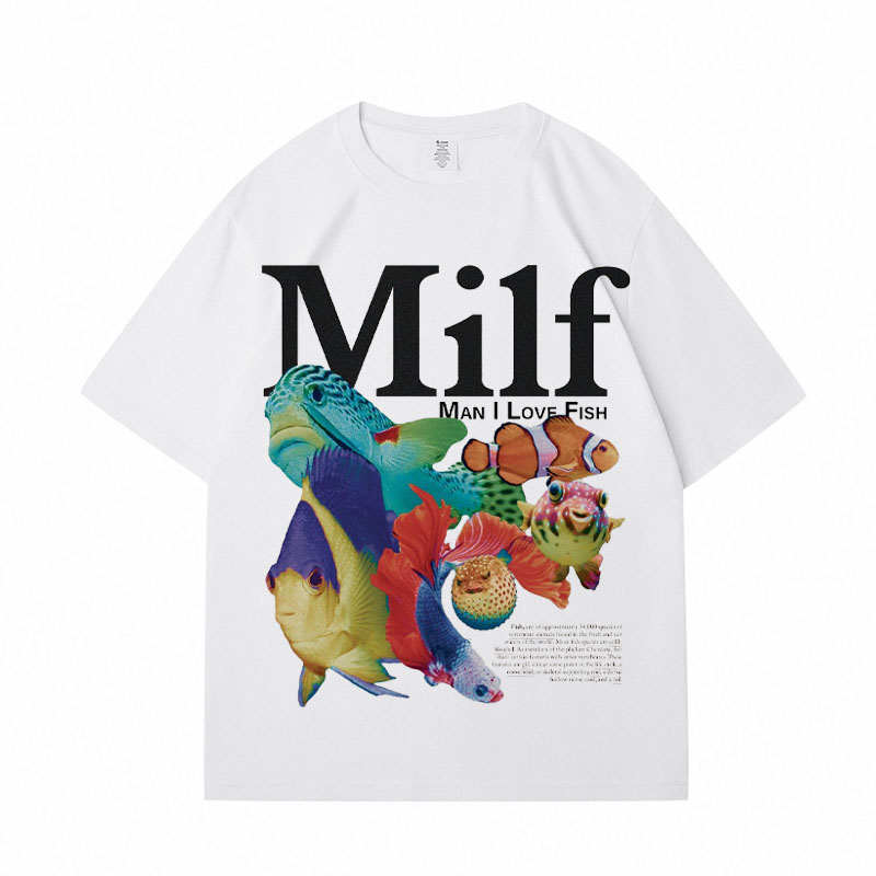 Man I Love Fish Cotton T-Shirt