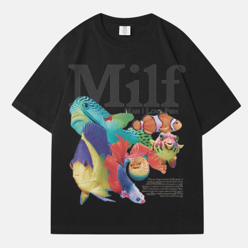 Man I Love Fish Cotton T-Shirt