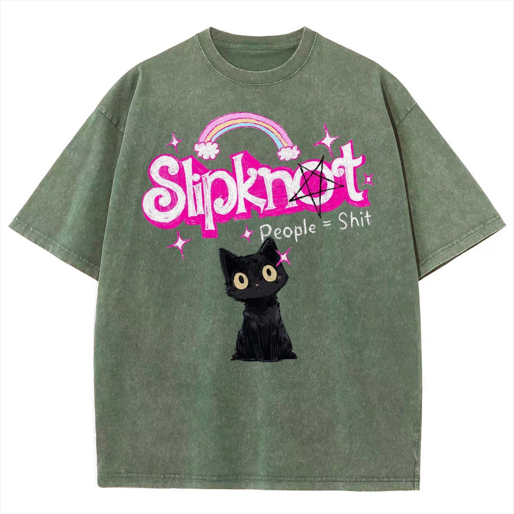 Cat Slipknot Unisex Vintage Washed T-Shirt