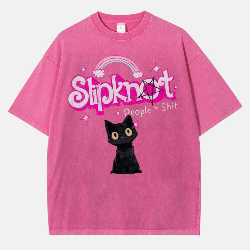 Cat Slipknot Unisex Vintage Washed T-Shirt